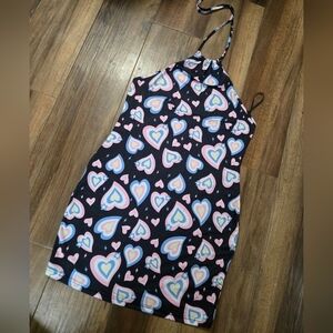Heart Pattern Halter Dress